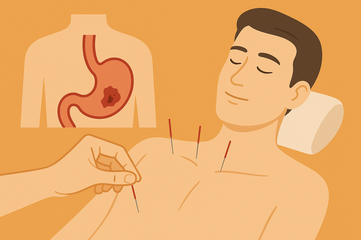 درمان زخم معده با طب سوزنی